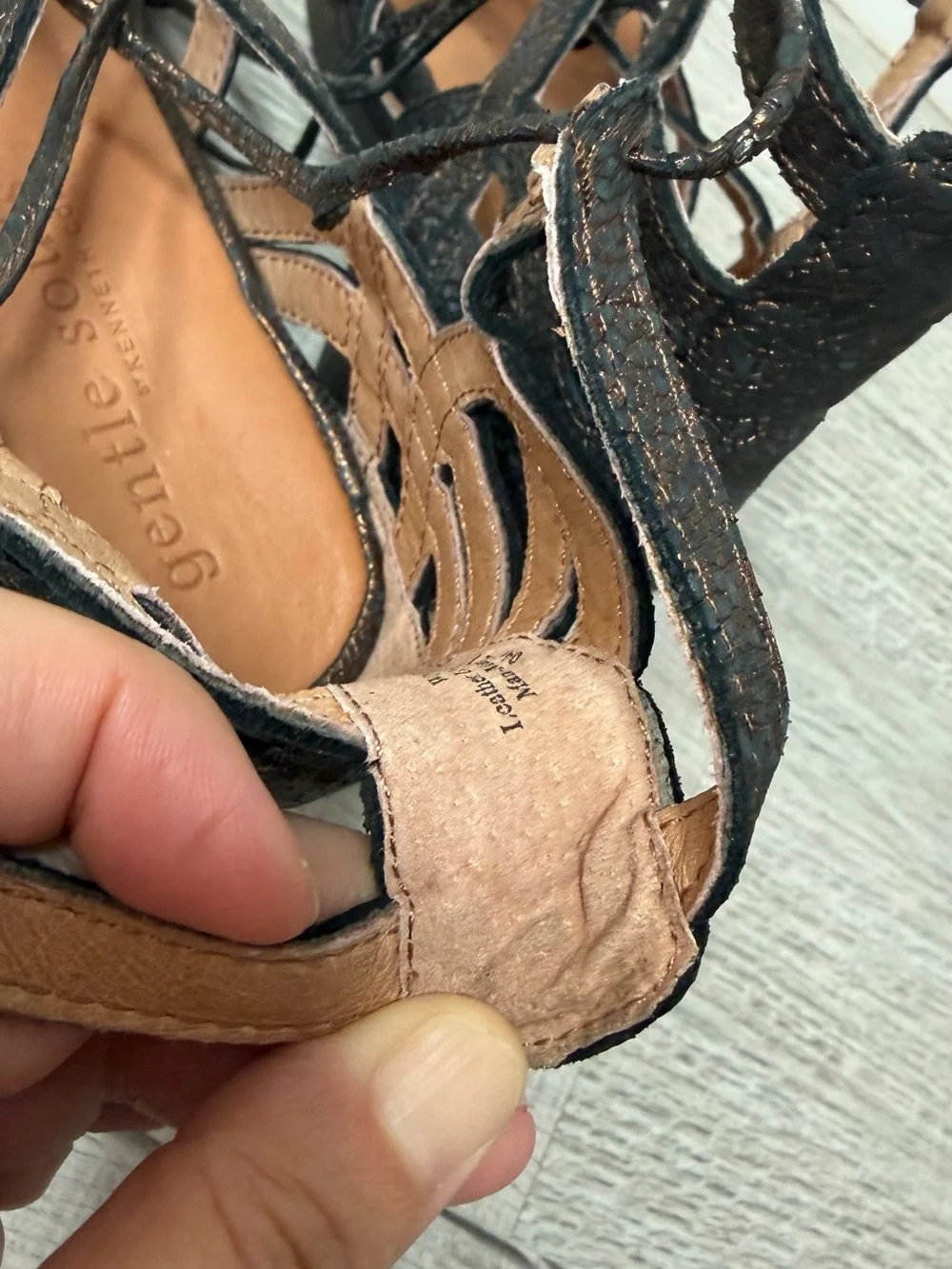 Women’s Black Lace-Up Wedge Sandals